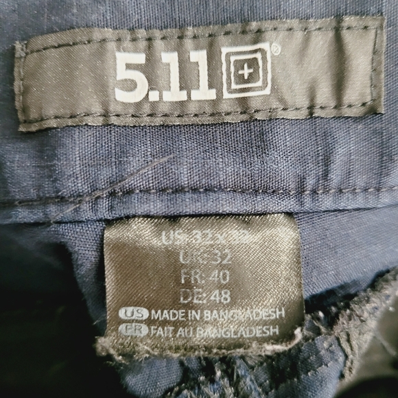 5.11 Tactical Unisex Pants 32x32 Navy Blue Cargo Style Utility Workwear - Picture 6 of 7